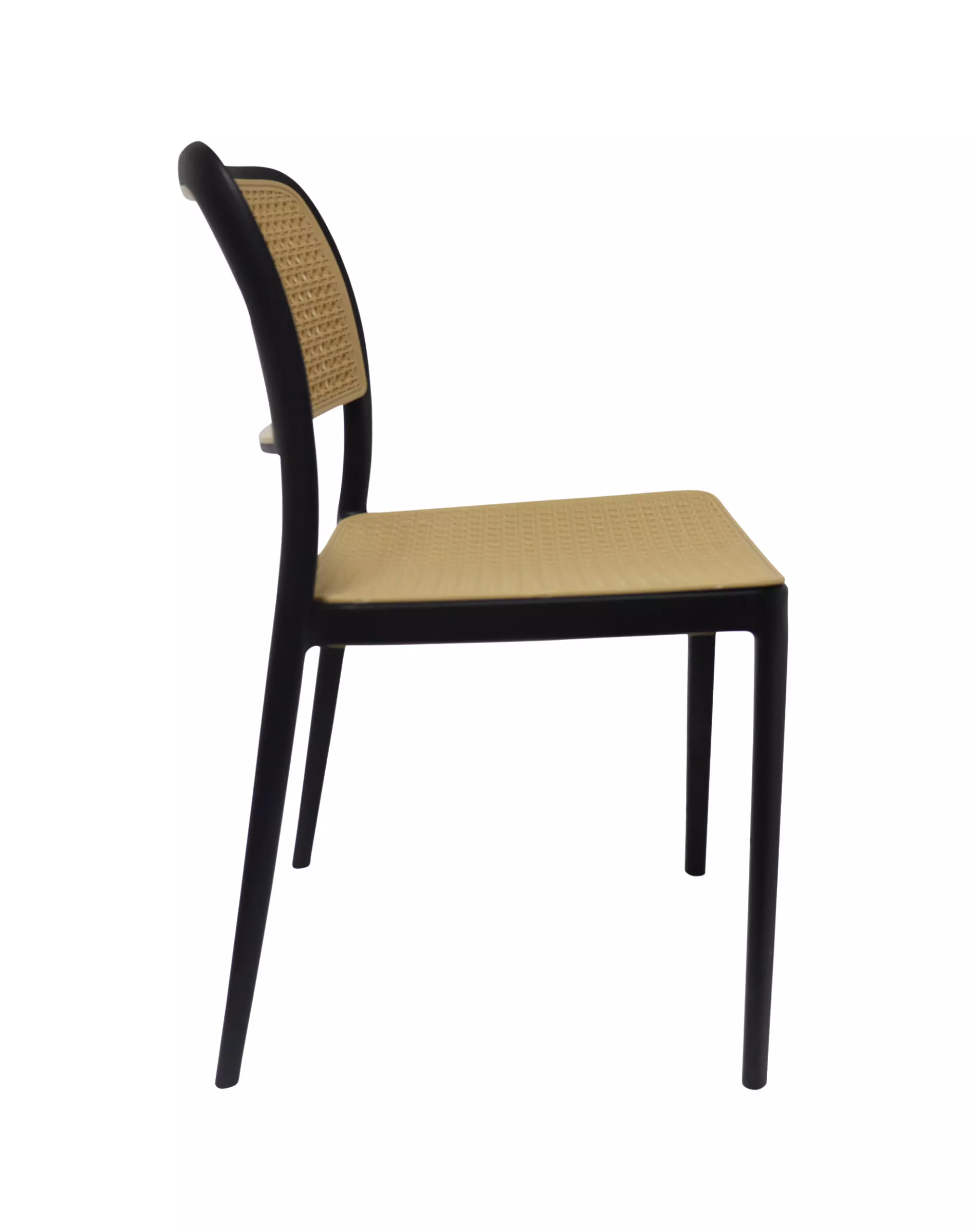 Rattan Effect Polypropylene Side Chair-PP Chair
