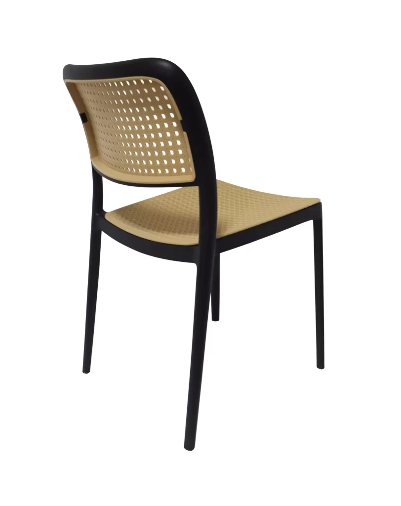Rattan Effect Polypropylene Side Chair-PP Chair