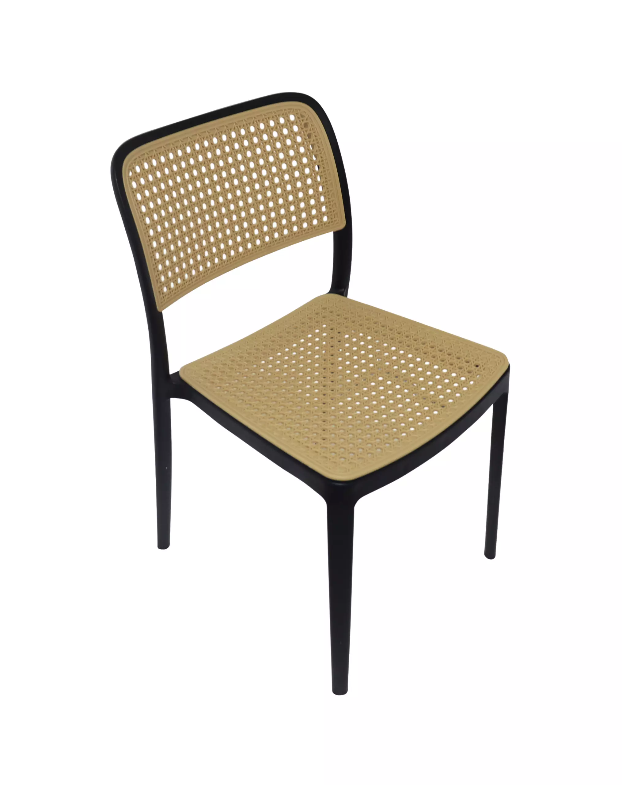 Rattan Effect Polypropylene Side Chair-PP Chair