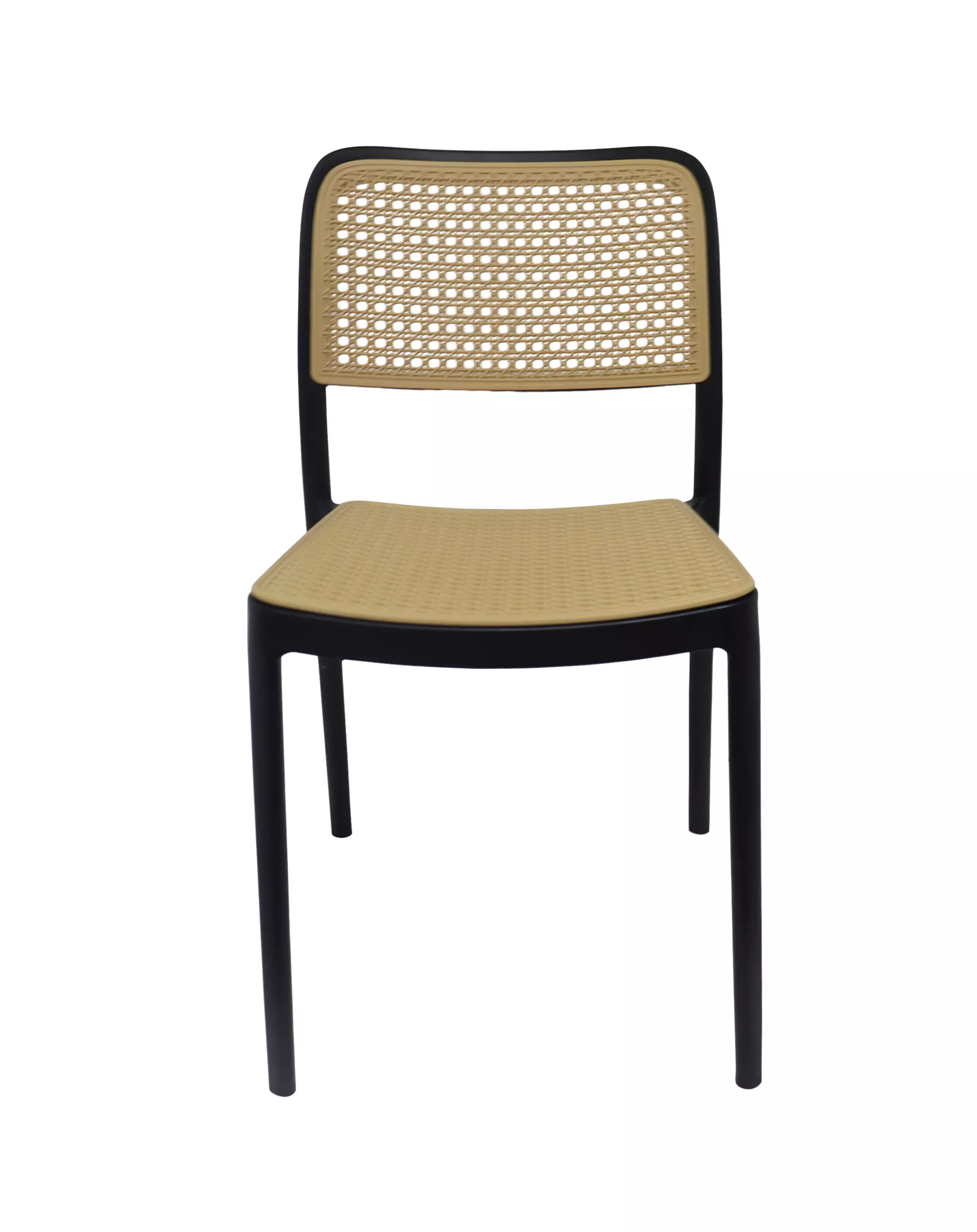 Rattan Effect Polypropylene Side Chair-PP Chair