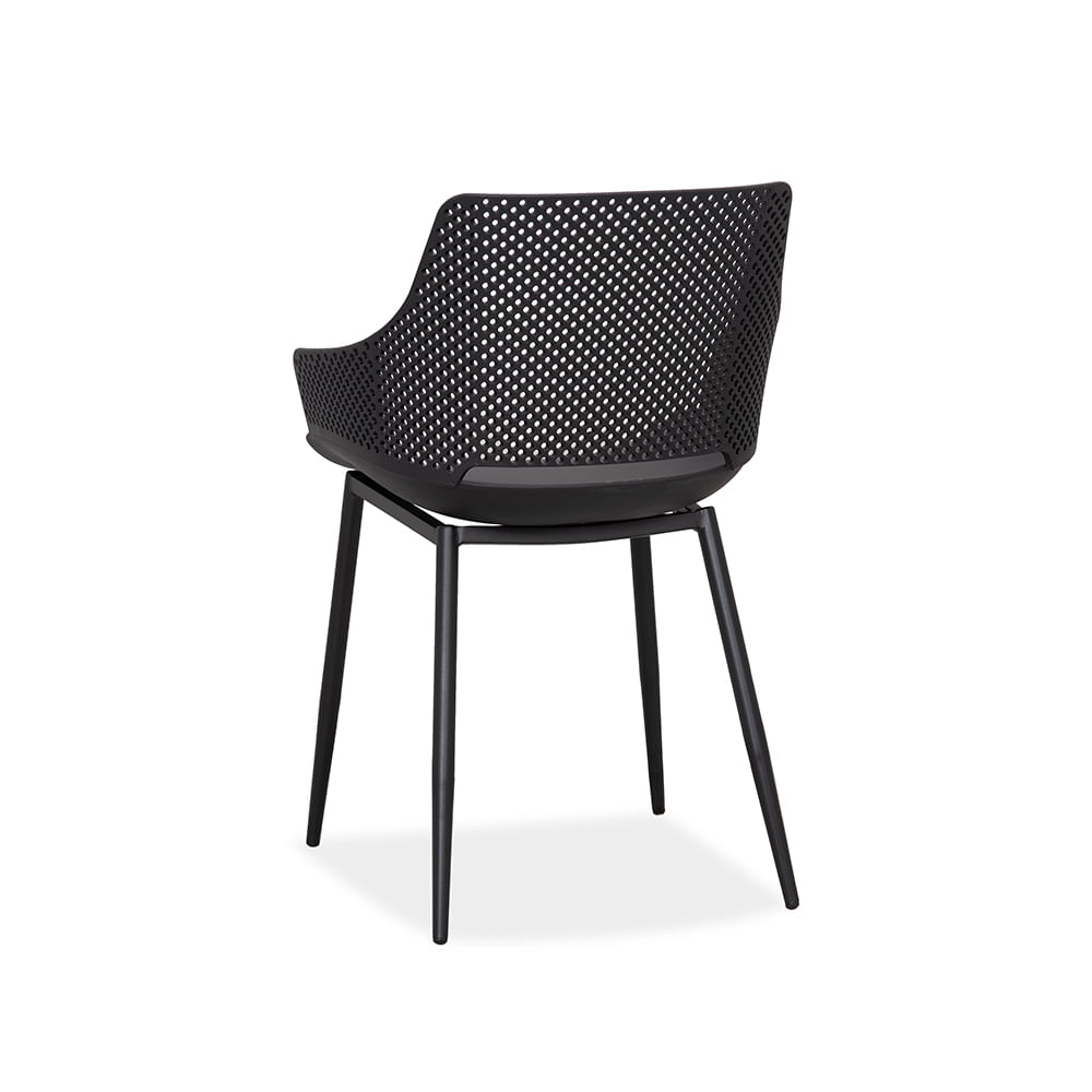Carbon Steel Leg Black Hollow Backrest Plastic Chair - Durable, Stylish & Ergonomic Seating