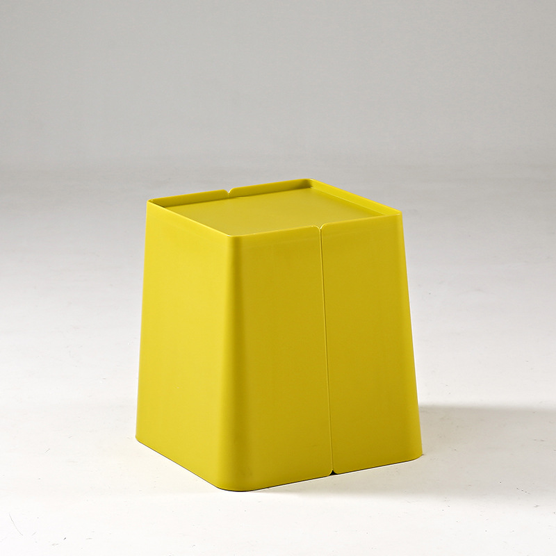 Mustard Plastic Side Coffee Table-PP Chair