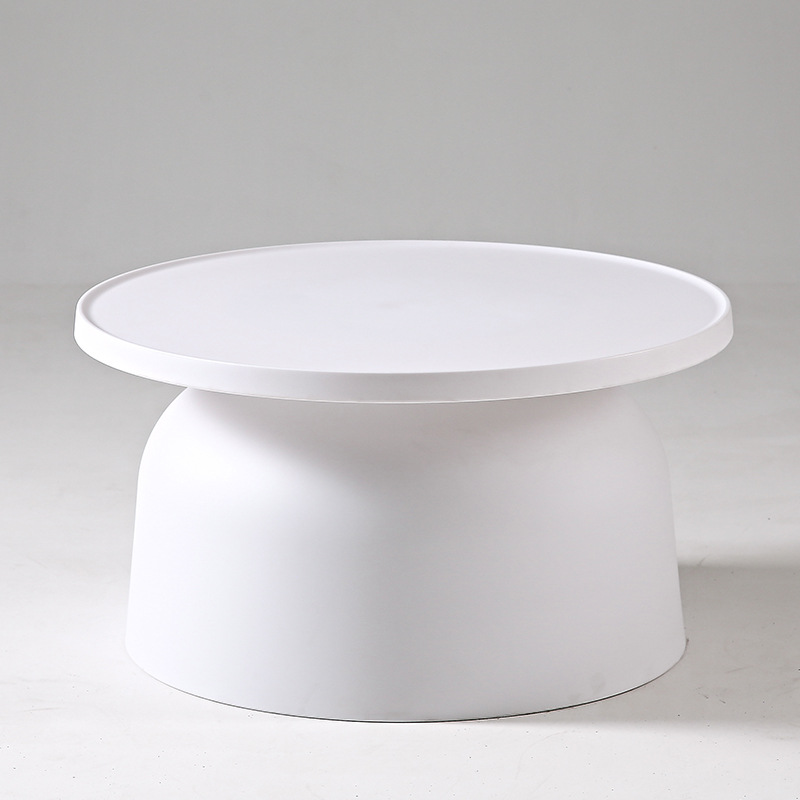 White Round Plastic Coffee Table-PP Chair
