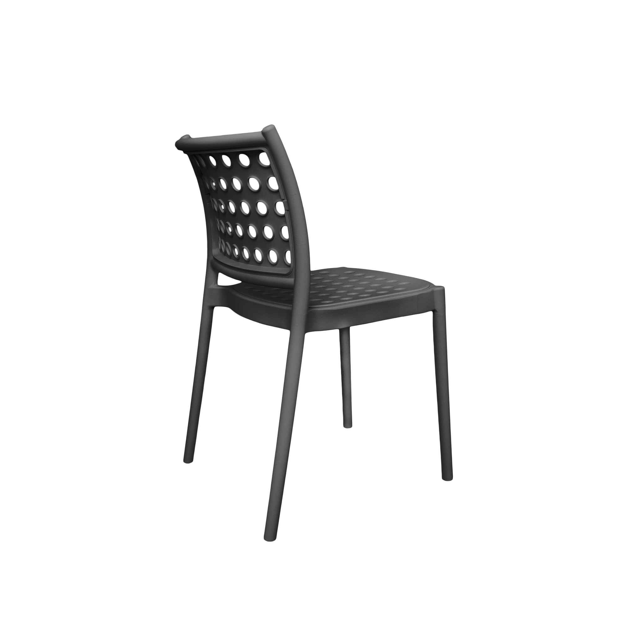 Hollow out design dark grey plastic chair-PP Chair