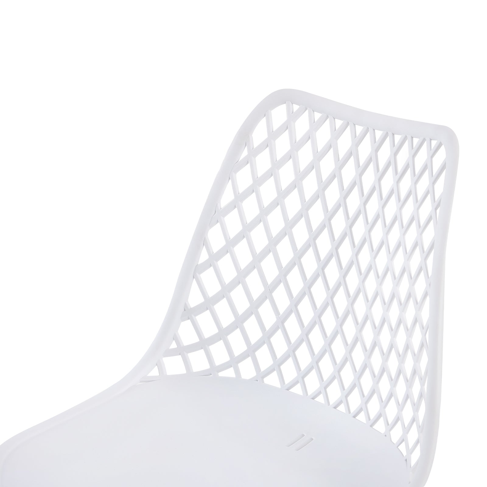 White Plastic Dining Chair With Wood Feet-PP Chair