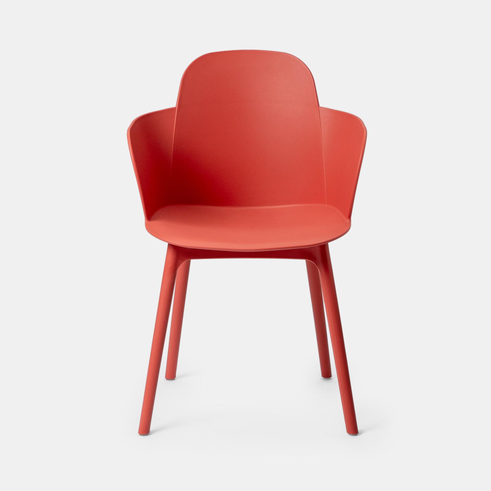 Assembled Structure Red Polypropylene Armchair
