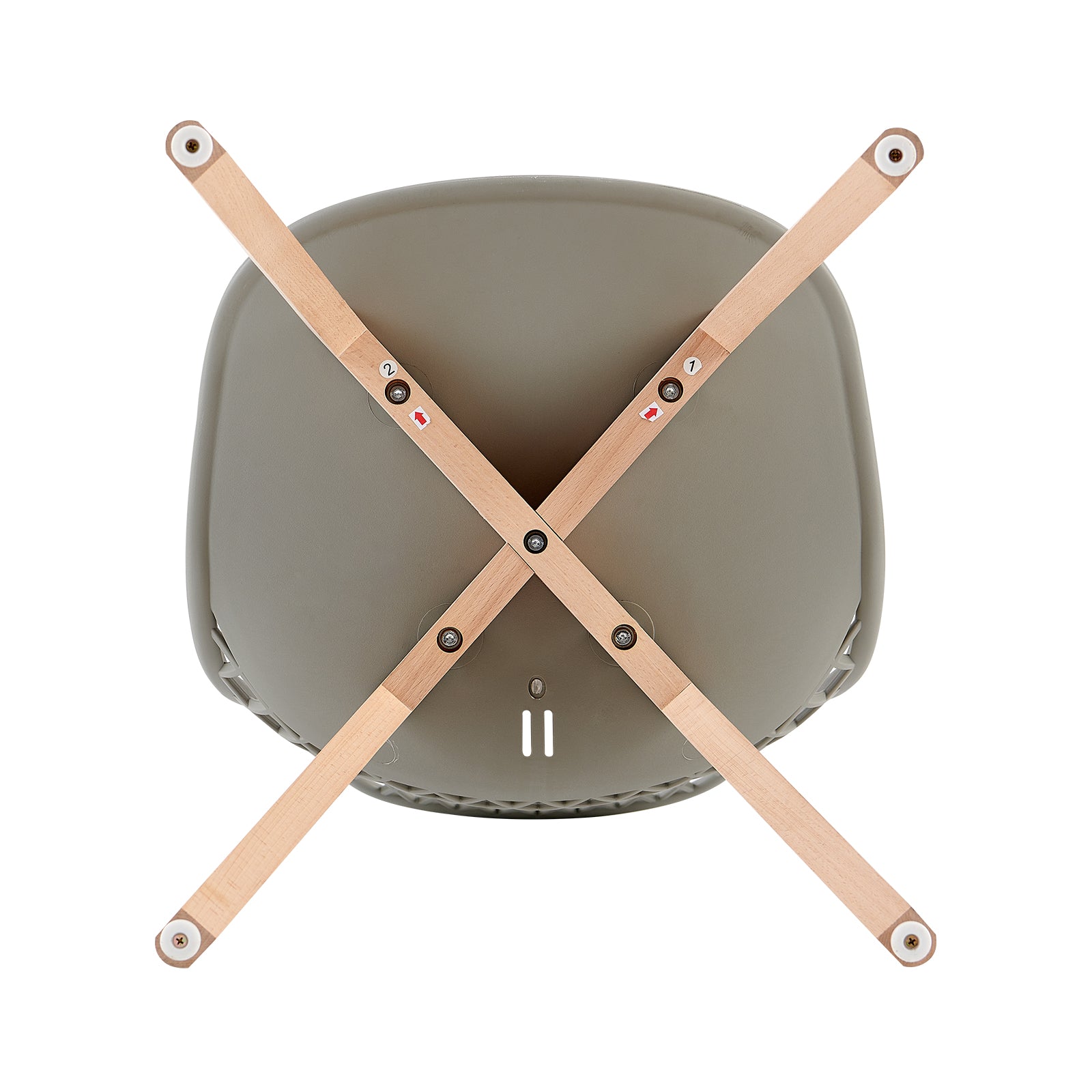 Grey Plastic Dining Chair With Wood Feet-PP Chair