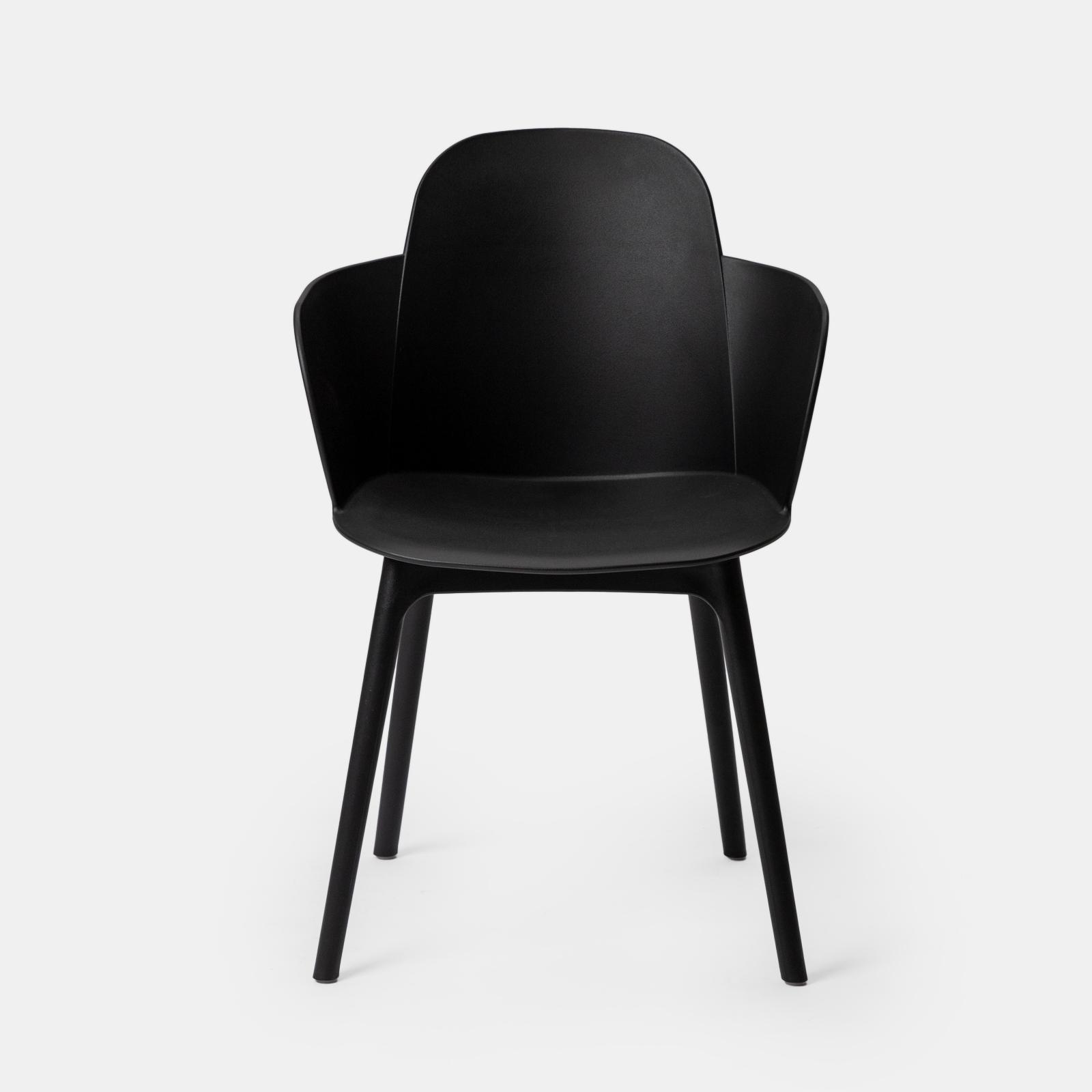 Assembled Structure Black Polypropylene Armchair