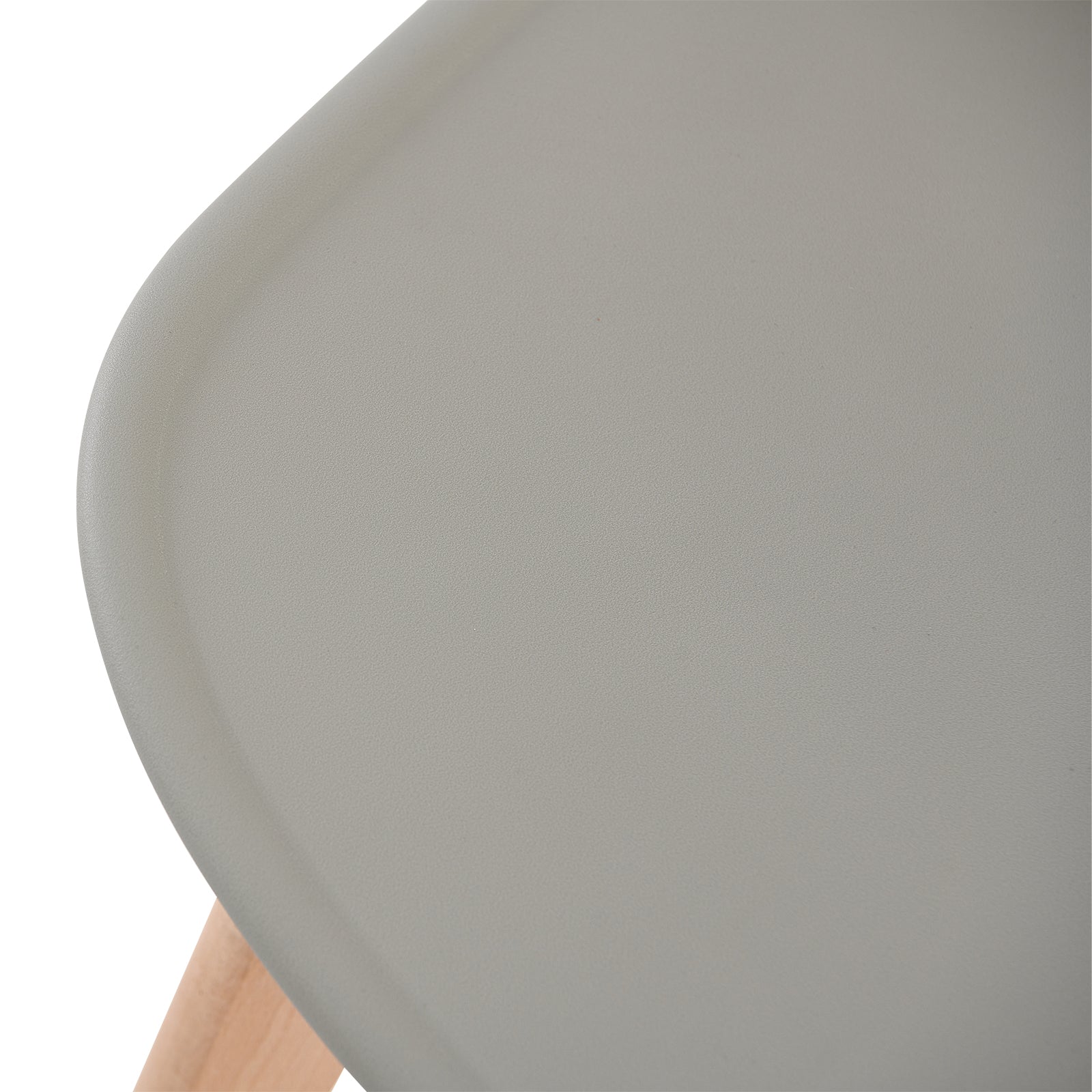 Grey Plastic Dining Chair With Wood Feet-PP Chair