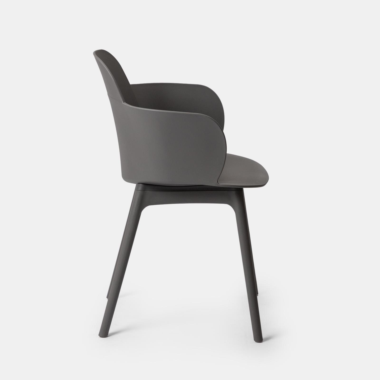 Dark Gray Polypropylene Armchair – Modular & Sturdy Lounge Chair