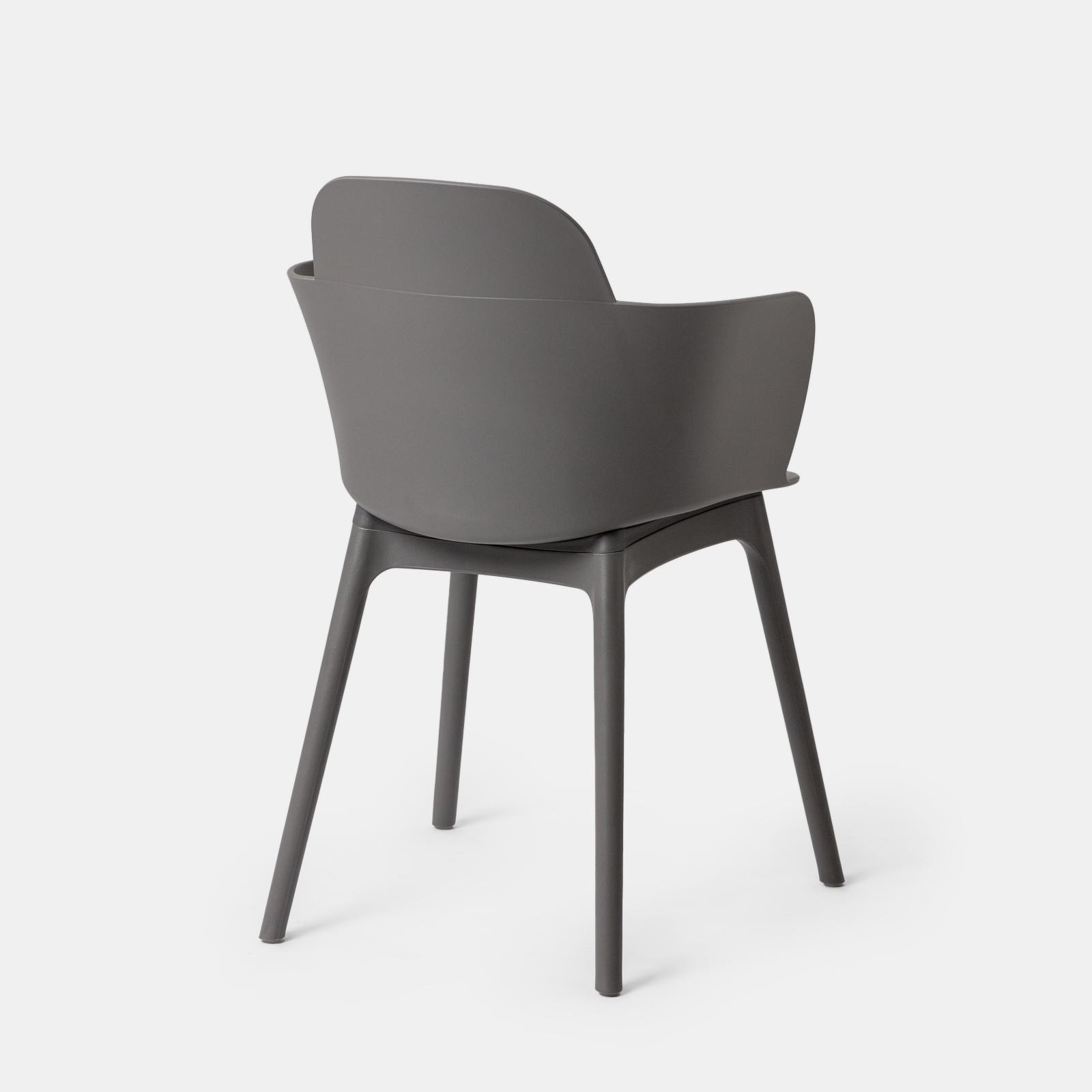 Dark Gray Polypropylene Armchair – Modular & Sturdy Lounge Chair