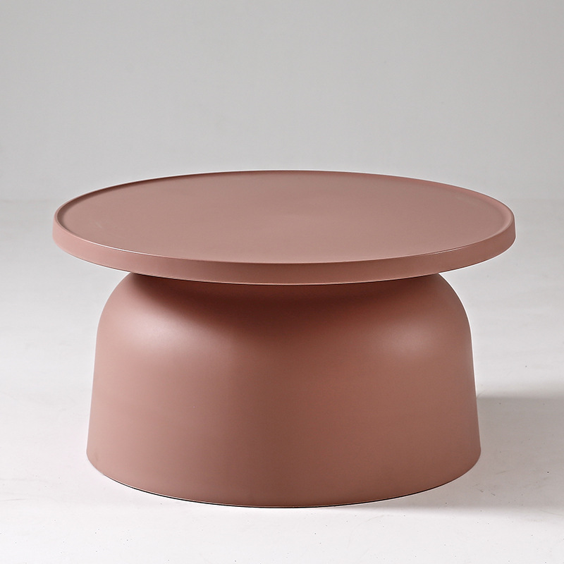 Dust Pink Round Plastic Coffee Table-PP Chair