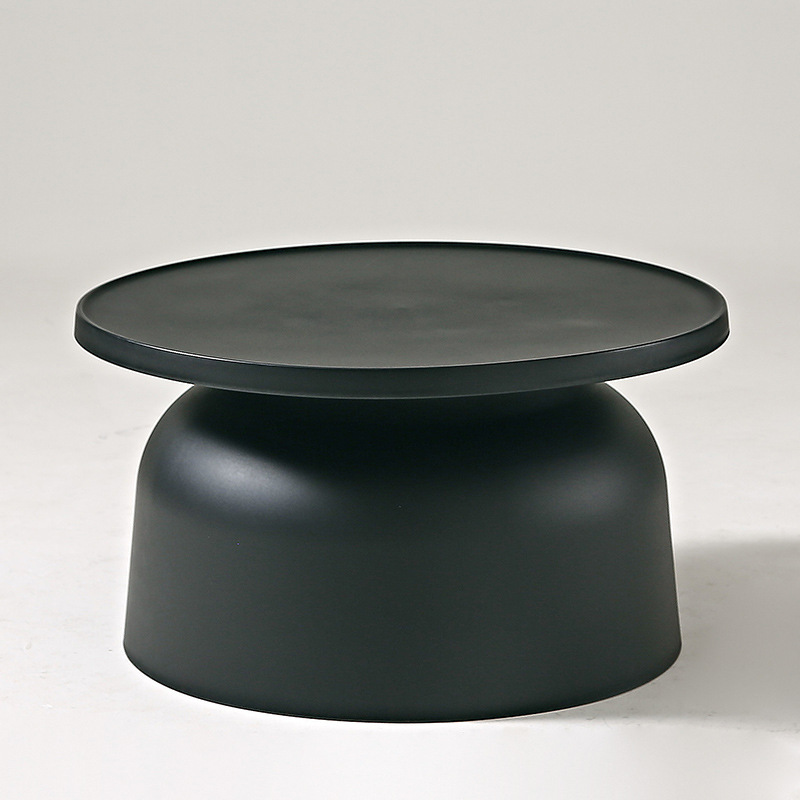 Black Round Plastic Coffee Table-PP Chair
