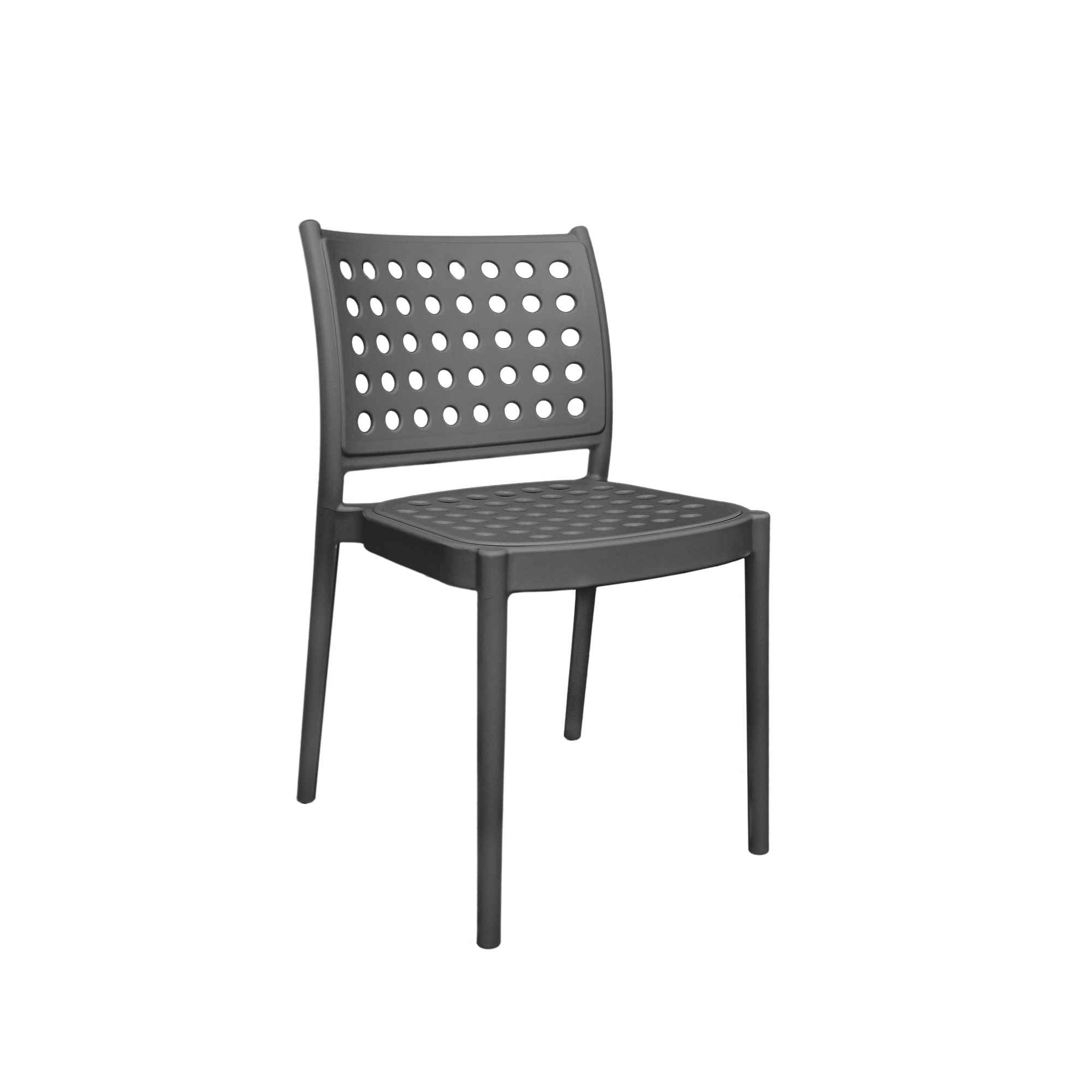 Hollow out design dark grey plastic chair-PP Chair