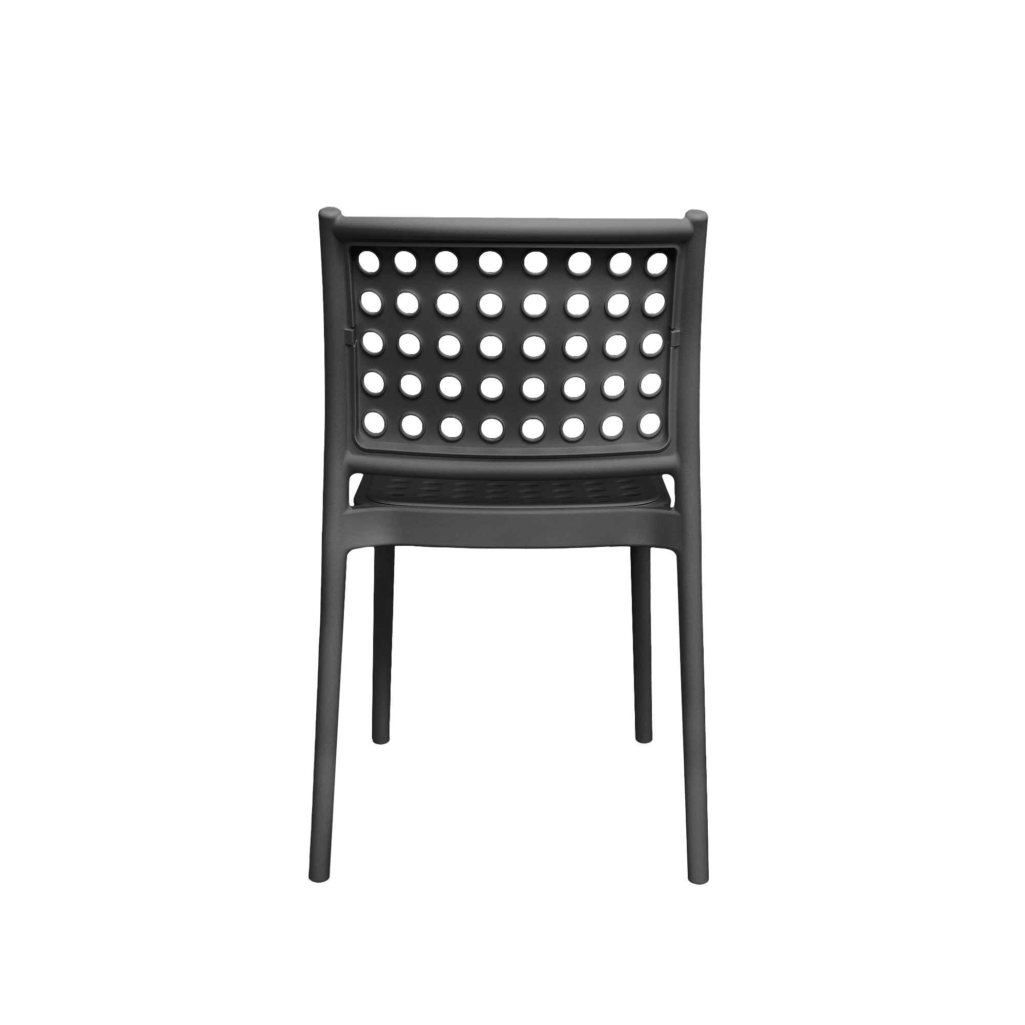Hollow out design dark grey plastic chair-PP Chair