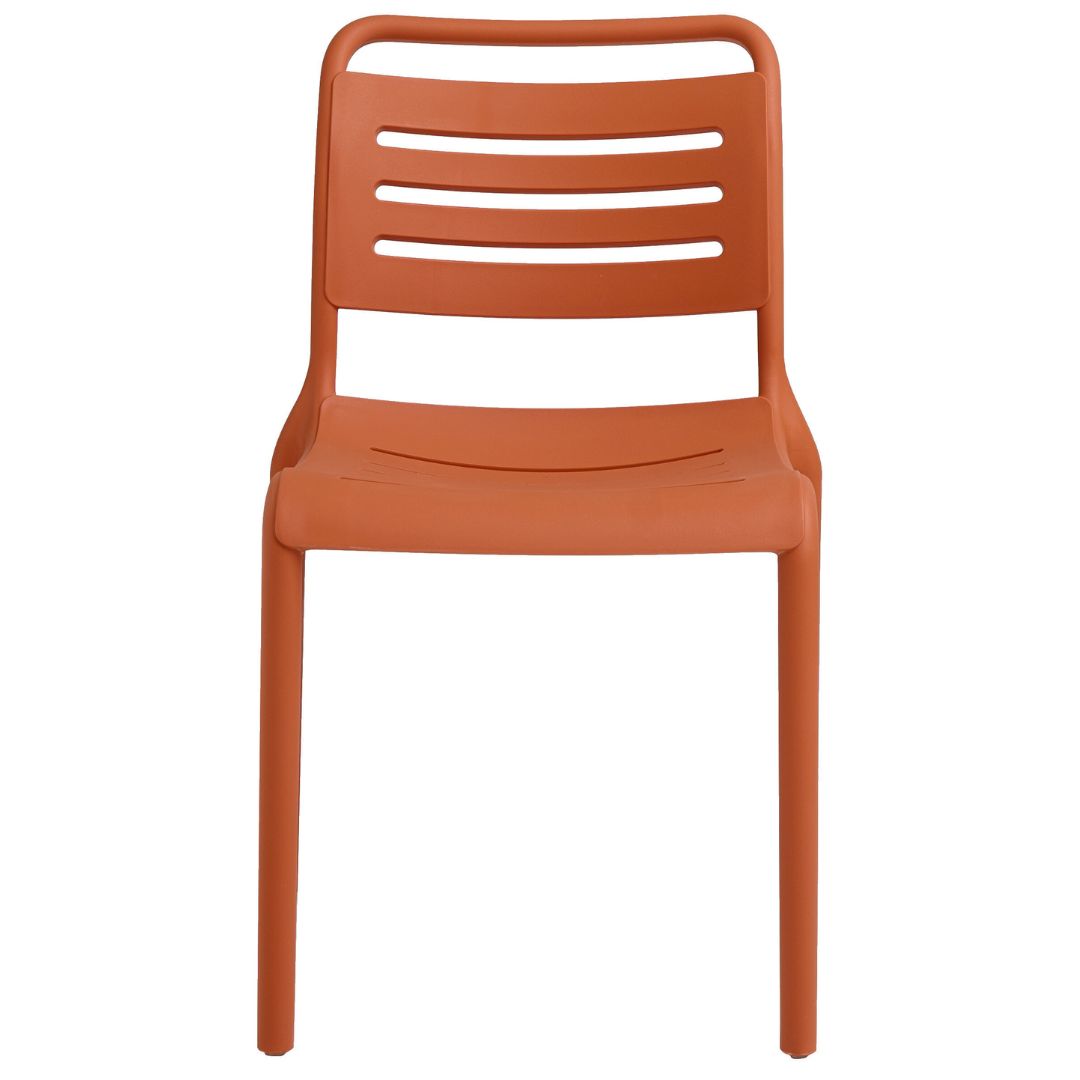 Tangerine Orange Stackable Plastic Dining Chair - Armless, Space-Efficient & Commercial Grade