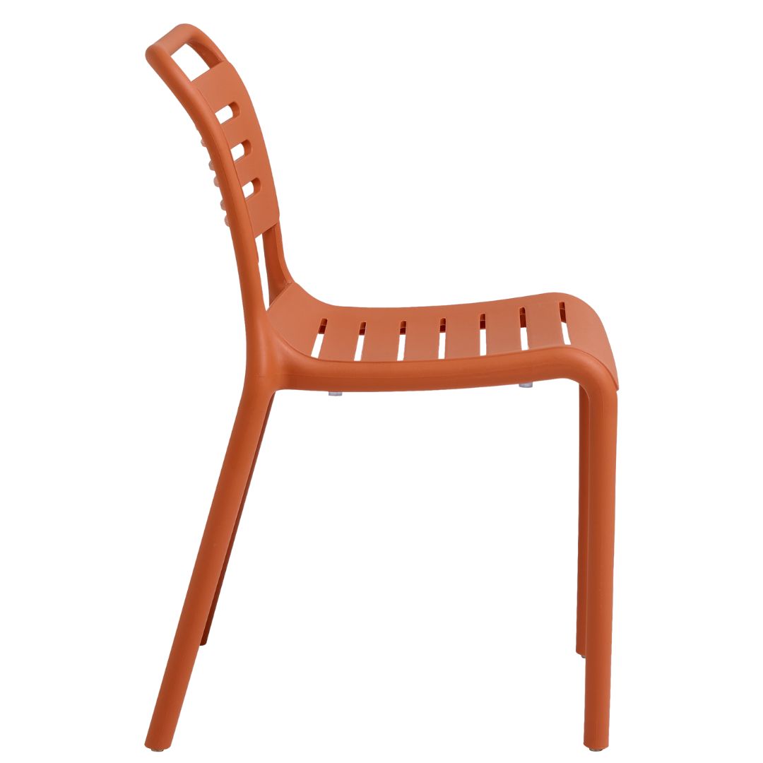 Tangerine Orange Stackable Plastic Dining Chair - Armless, Space-Efficient & Commercial Grade