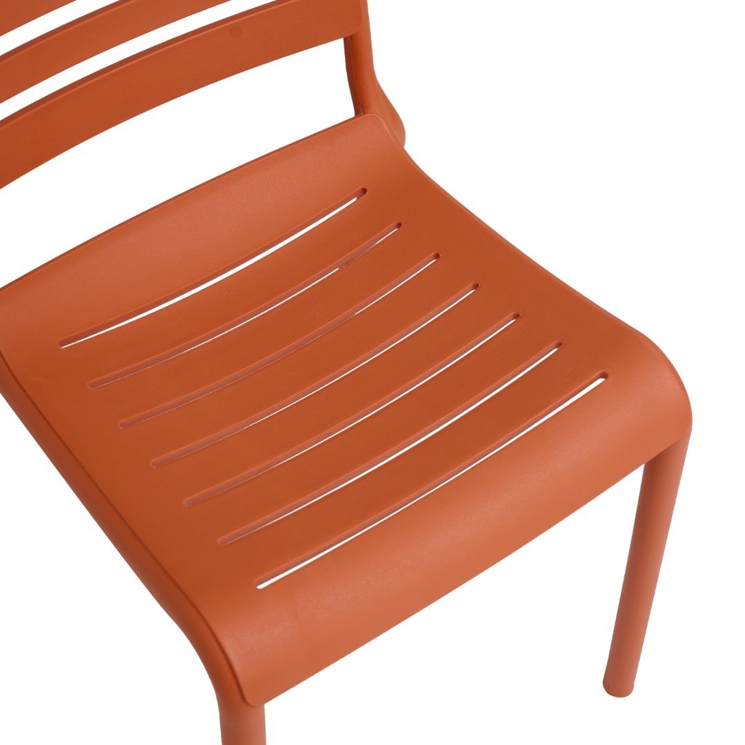 Tangerine Orange Stackable Plastic Dining Chair - Armless, Space-Efficient & Commercial Grade