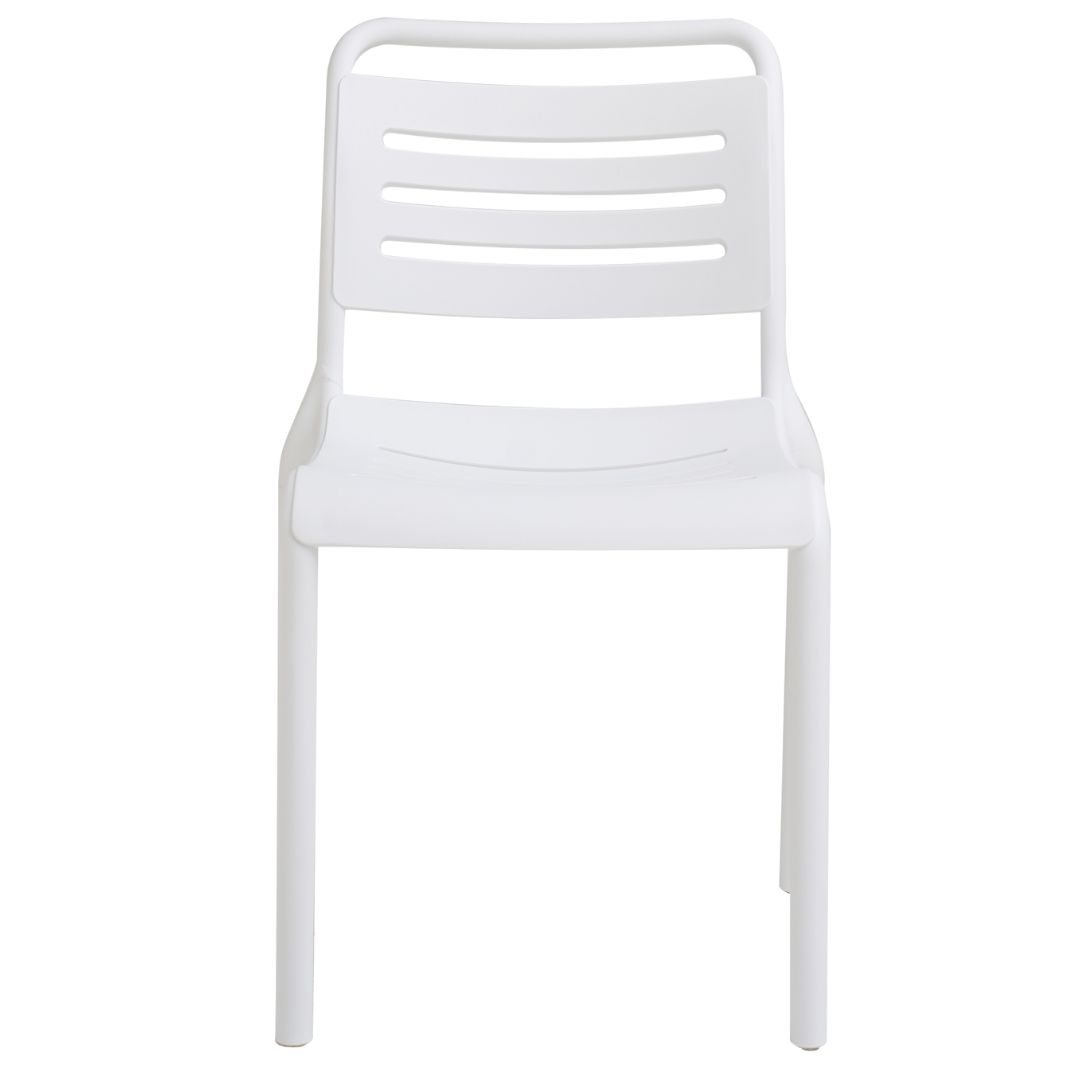 Bright White Stackable Plastic Dining Chair - Armless, Commercial-Grade & Space-Saving