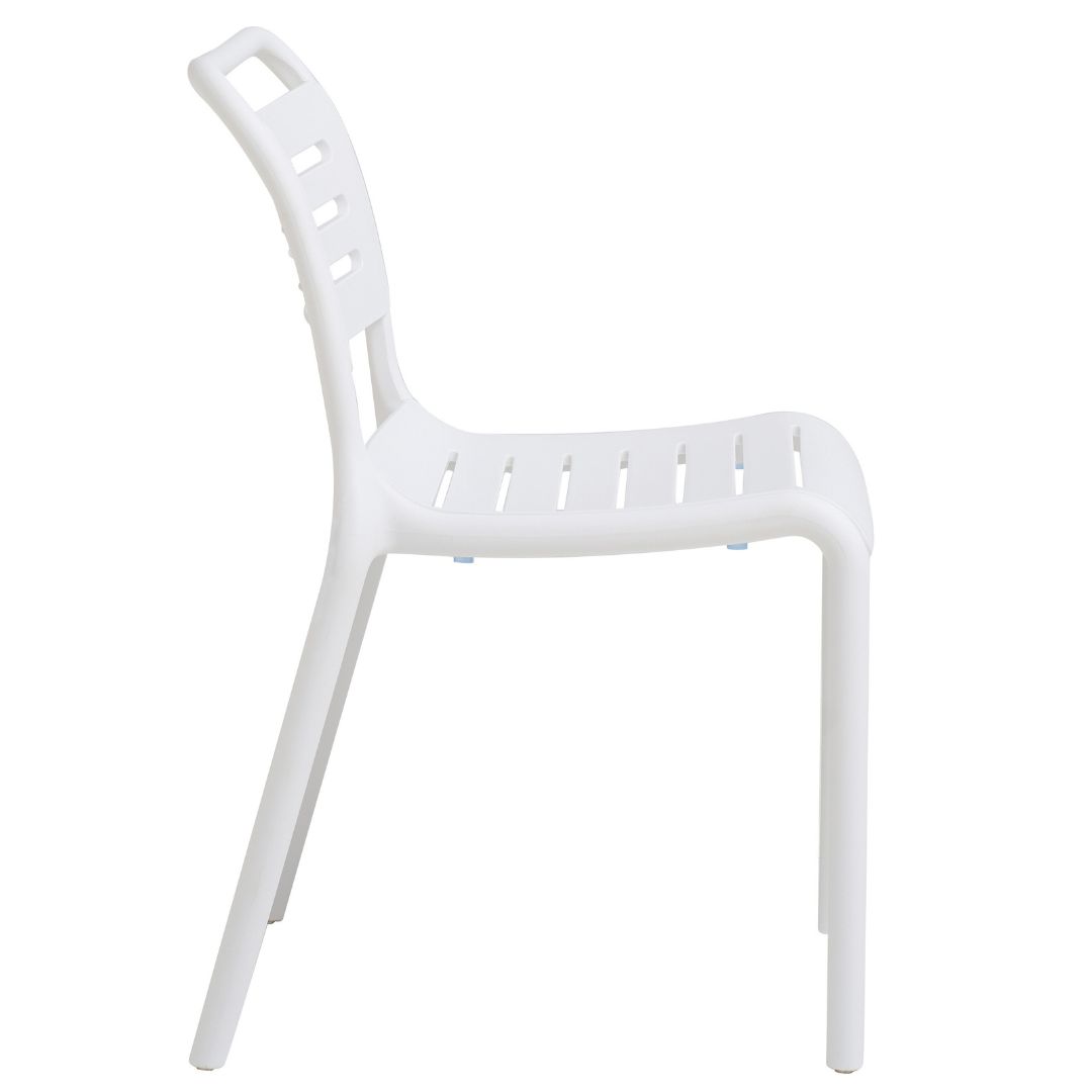 Bright White Stackable Plastic Dining Chair - Armless, Commercial-Grade & Space-Saving