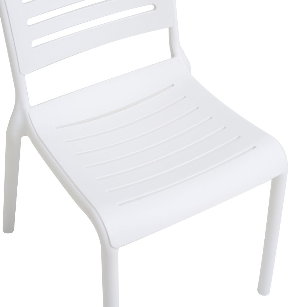 Bright White Stackable Plastic Dining Chair - Armless, Commercial-Grade & Space-Saving