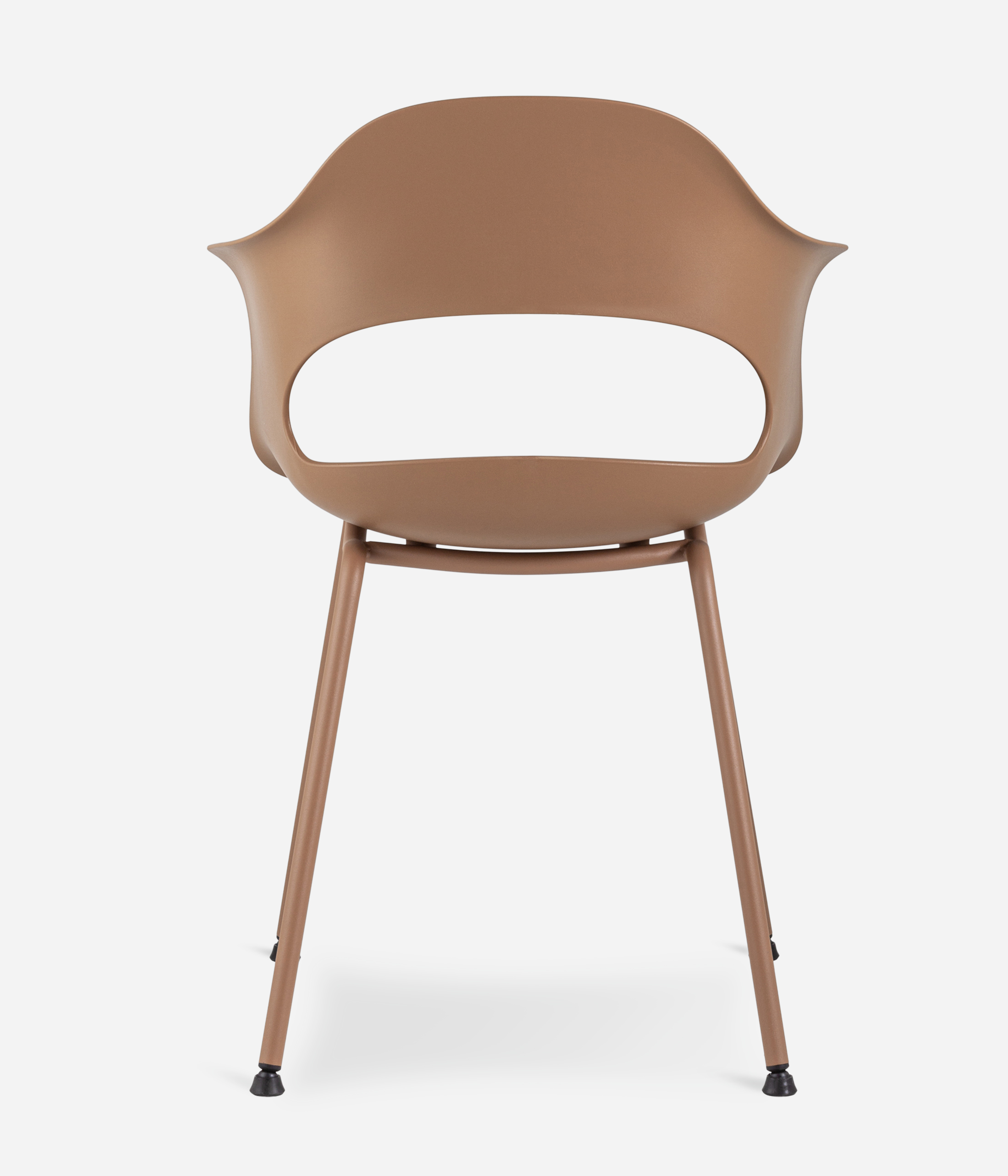 Brown Polypropylene Armchair with Spray-Finished Metal Base