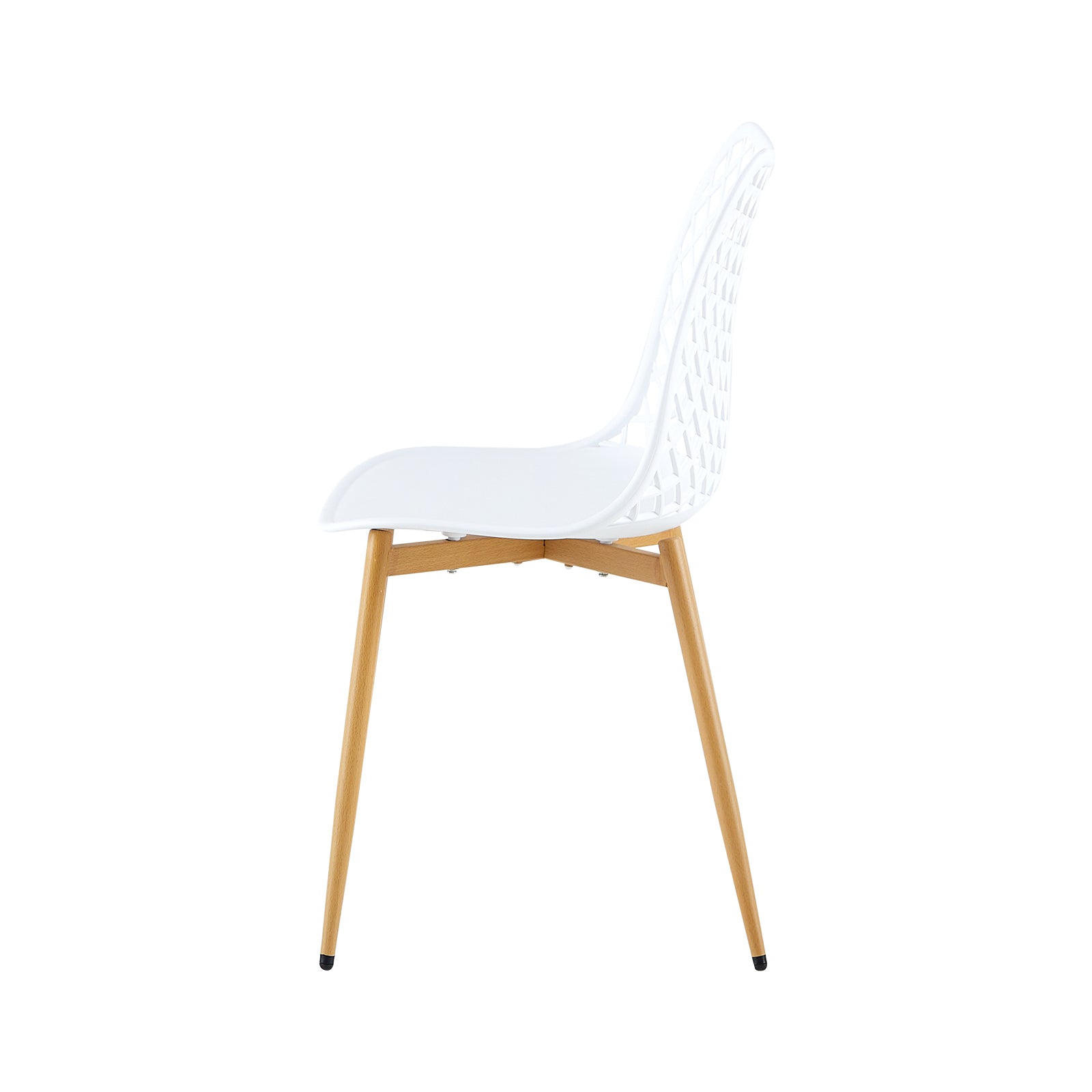 White Plastic Cafe Chair With Metal Legs-PP Chair
