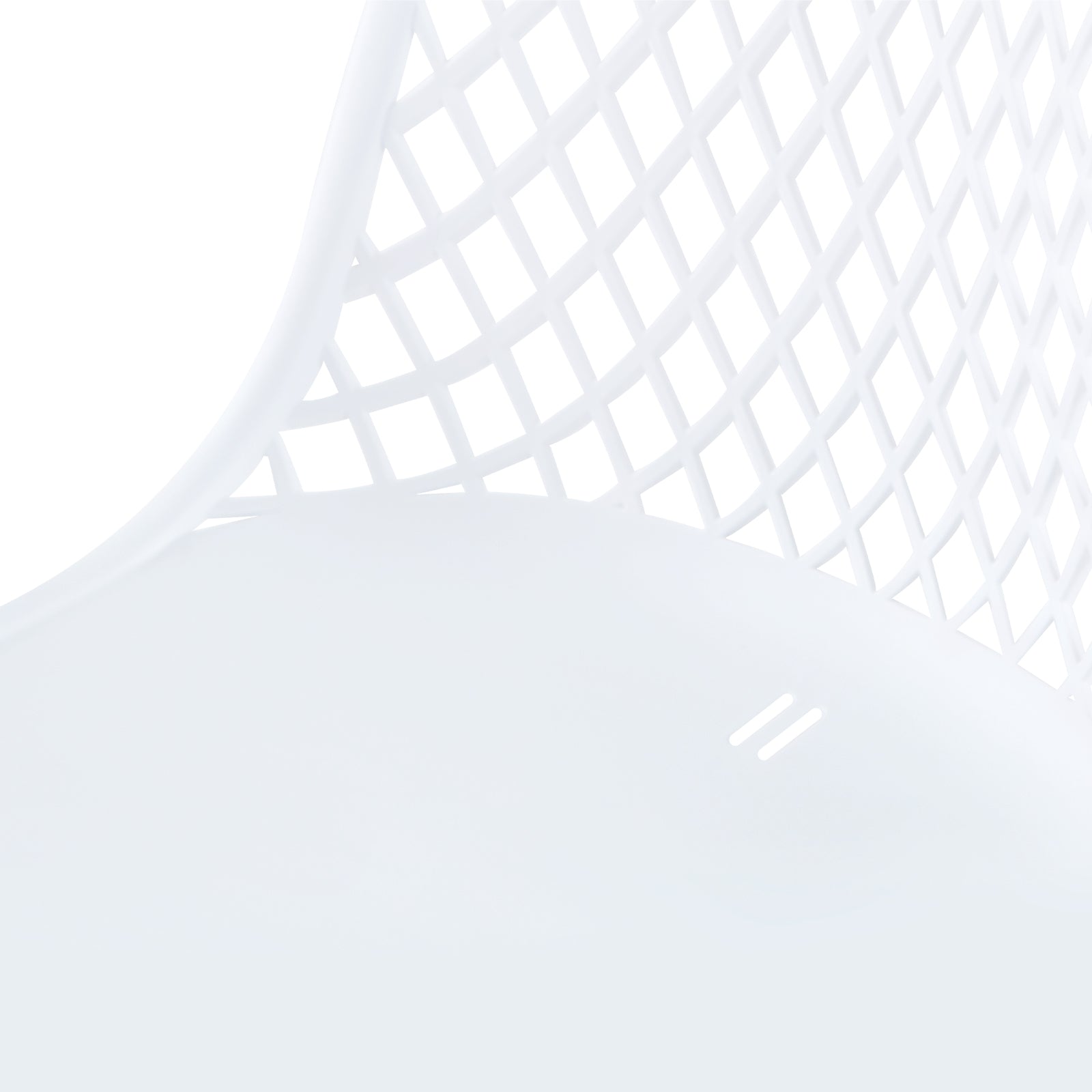 White Plastic Cafe Chair With Metal Legs-PP Chair