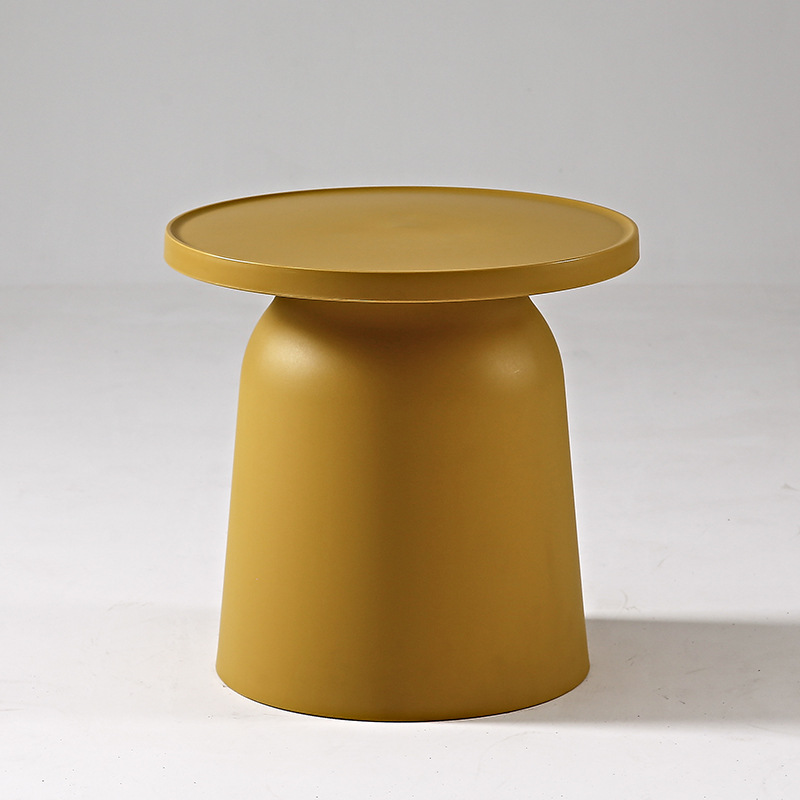 Mustard Round Polypropylene Side Table-PP Chair