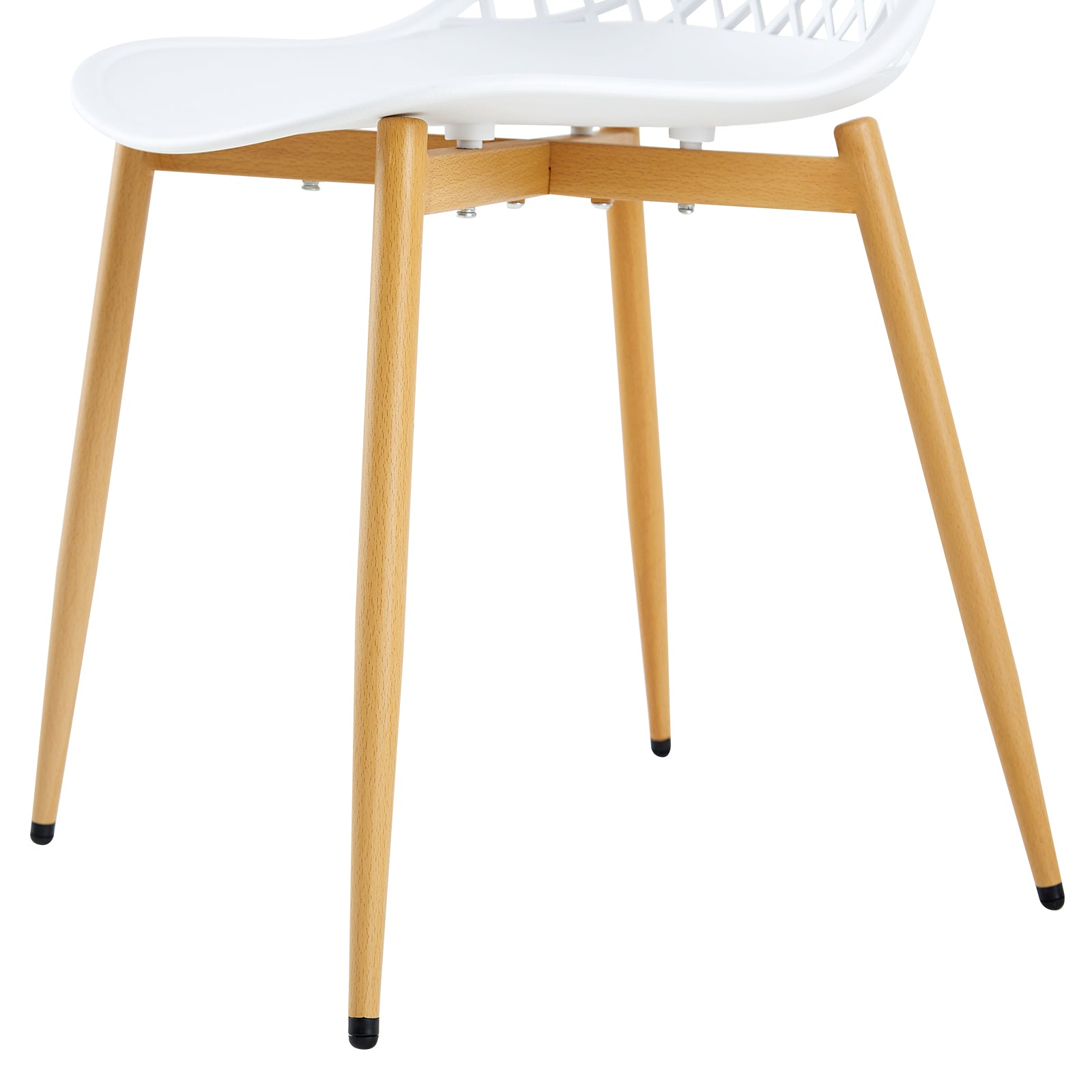 White Plastic Cafe Chair With Metal Legs-PP Chair