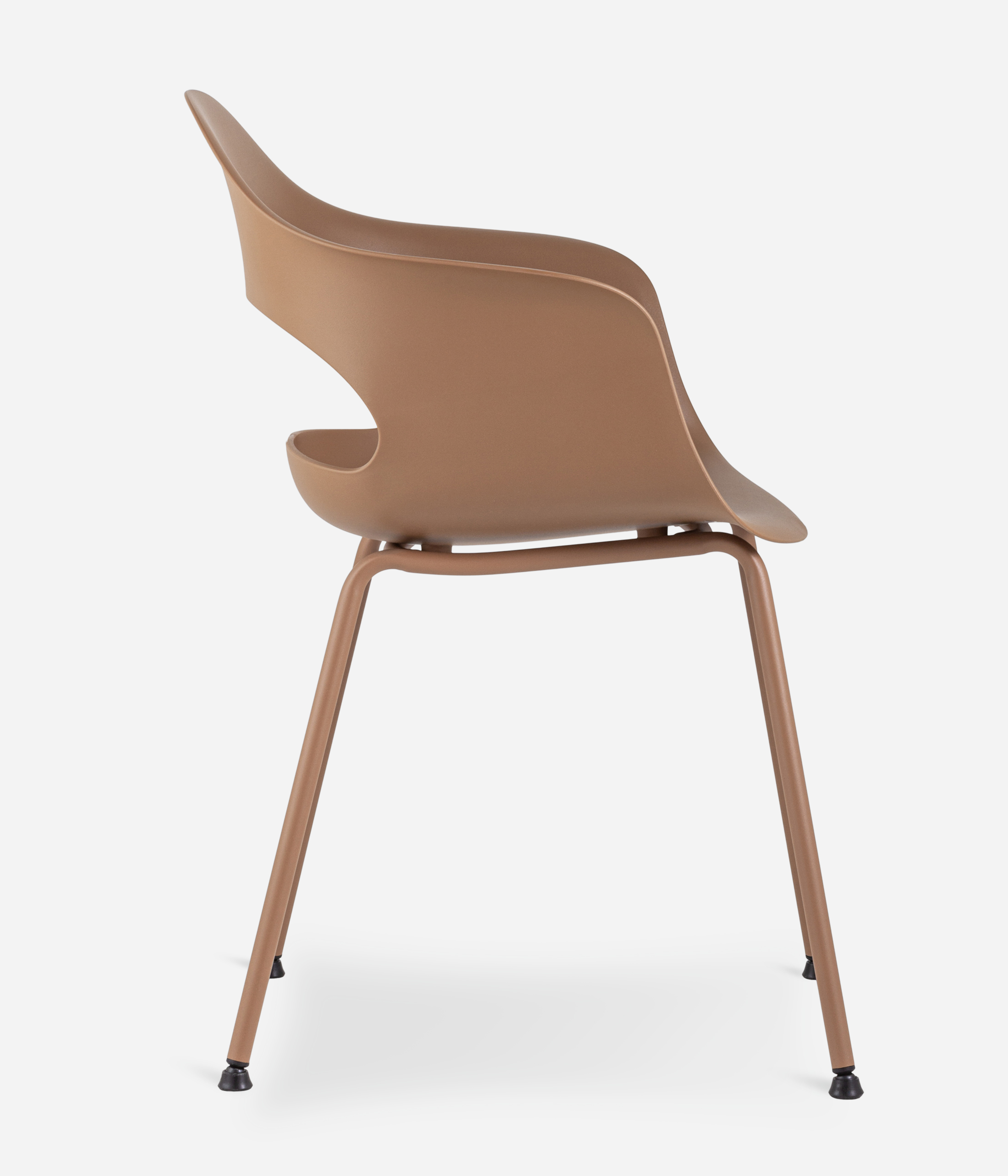 Brown Polypropylene Armchair with Spray-Finished Metal Base