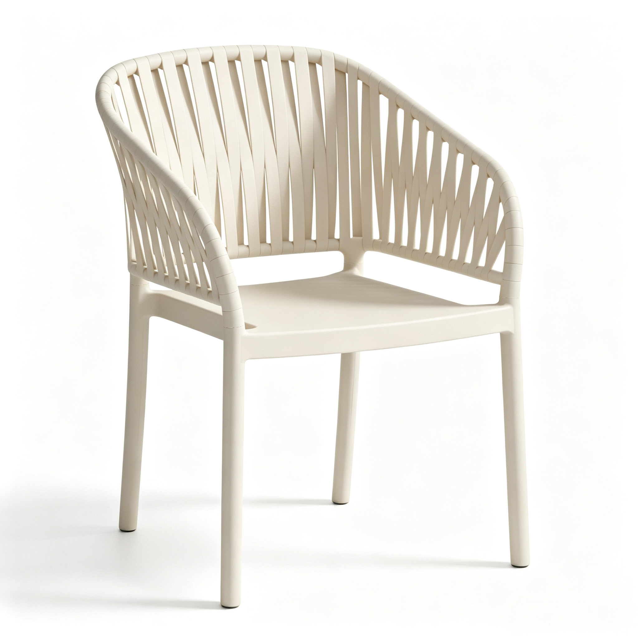 Modern Polypropylene Outdoor Armchair | Two-Piece Assembly Plastic Dining Chair Manufacturer