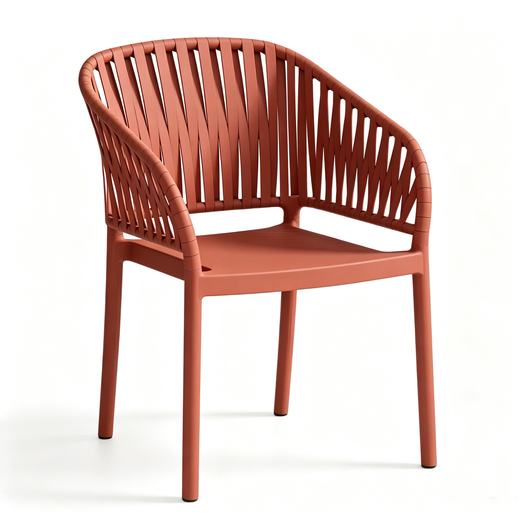 Modern Polypropylene Outdoor Armchair | Two-Piece Assembly Plastic Dining Chair Manufacturer