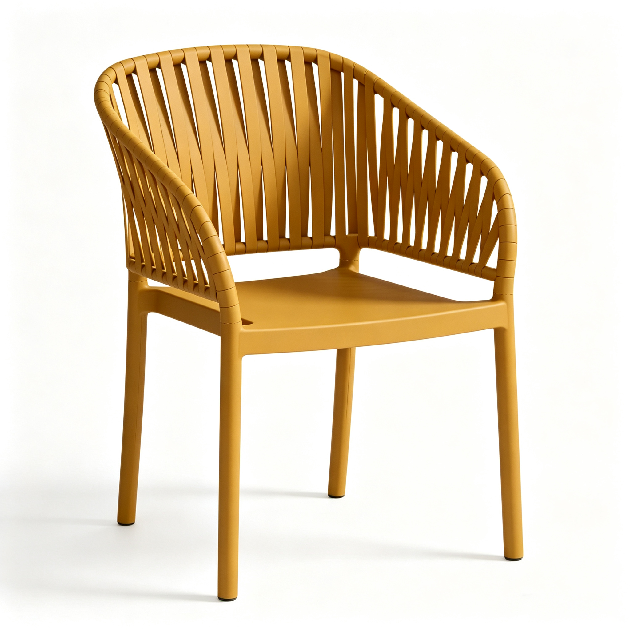Modern Polypropylene Outdoor Armchair | Two-Piece Assembly Plastic Dining Chair Manufacturer