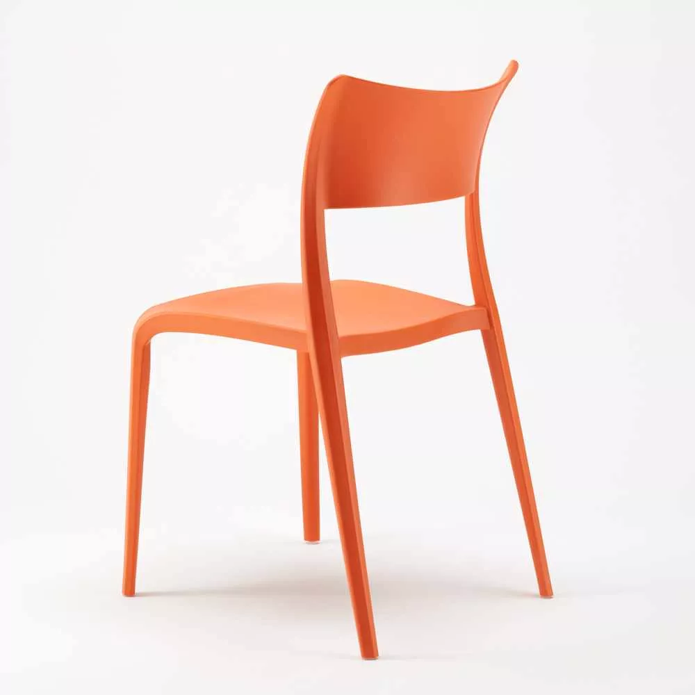 Polypropylene Outdoor Chairs In Orange-PP Chair