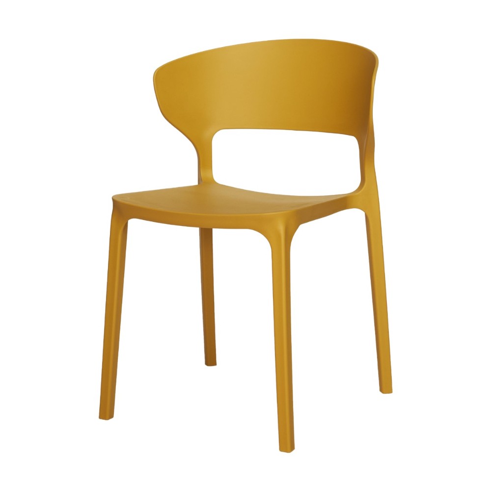Modern Monobloc PP Dining Chair, Hollow Cutout Back Plastic Side Chair for Restaurant, Cafe, Bistro & Hotel Commercial Dining-PP Chair