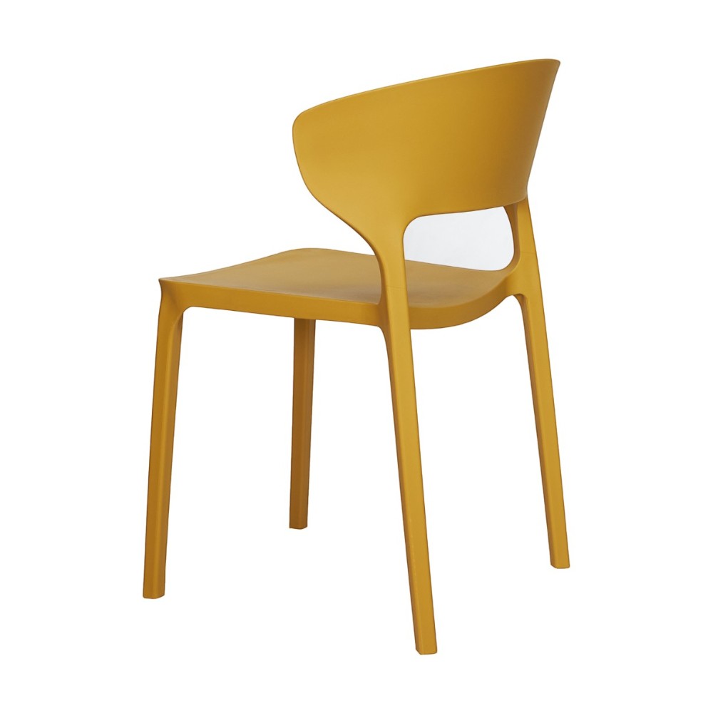Modern Monobloc PP Dining Chair, Hollow Cutout Back Plastic Side Chair for Restaurant, Cafe, Bistro & Hotel Commercial Dining-PP Chair
