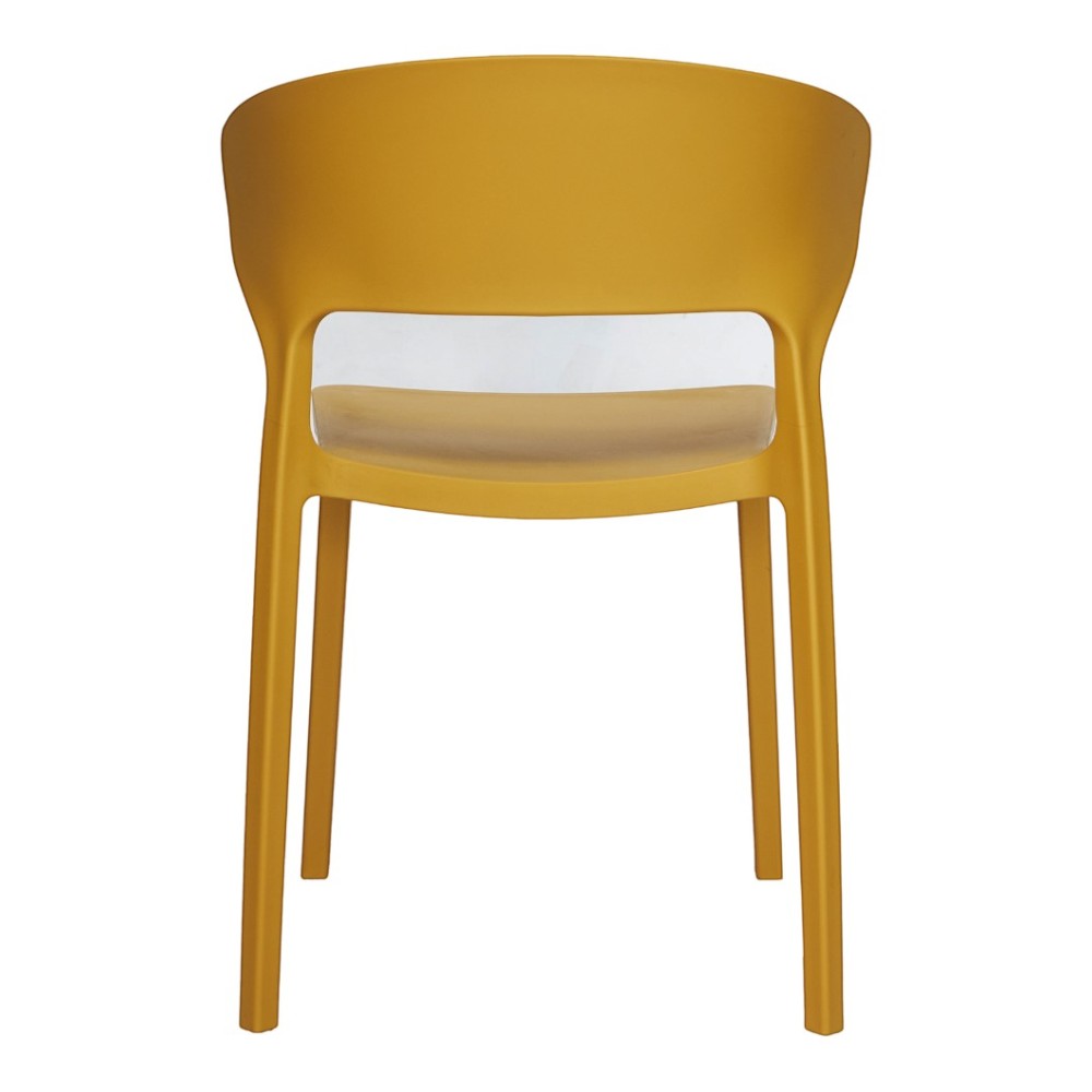 Modern Monobloc PP Dining Chair, Hollow Cutout Back Plastic Side Chair for Restaurant, Cafe, Bistro & Hotel Commercial Dining-PP Chair