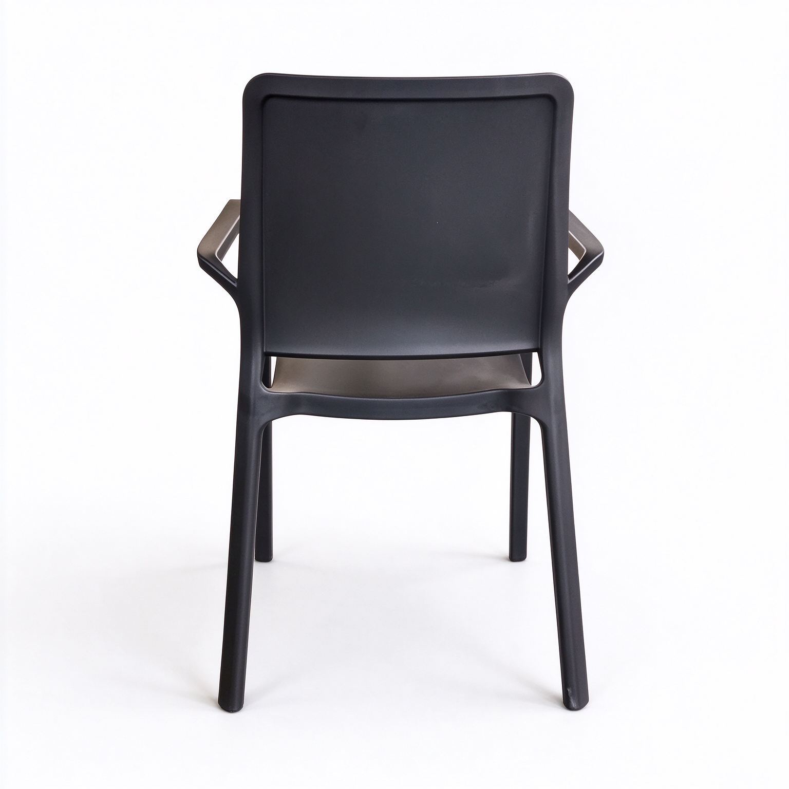 Modern Polypropylene Armchair – One-Piece Plastic Dining Chair with Armrests