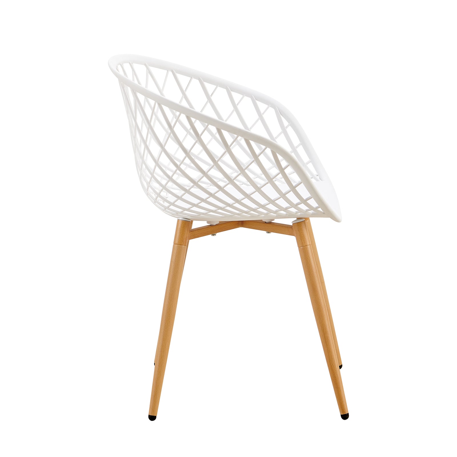 White Plastic Armchair With Metal Feet-PP Chair