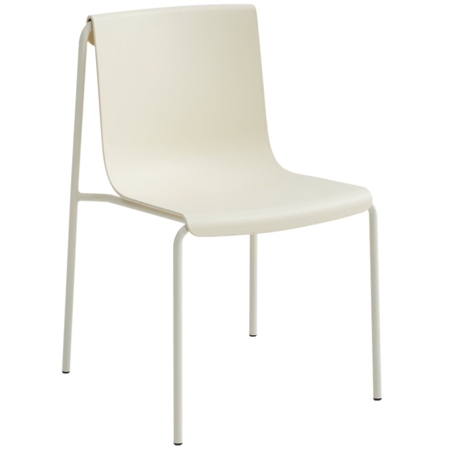 Cream Plastic Chair With Metal Feet-PP Chair