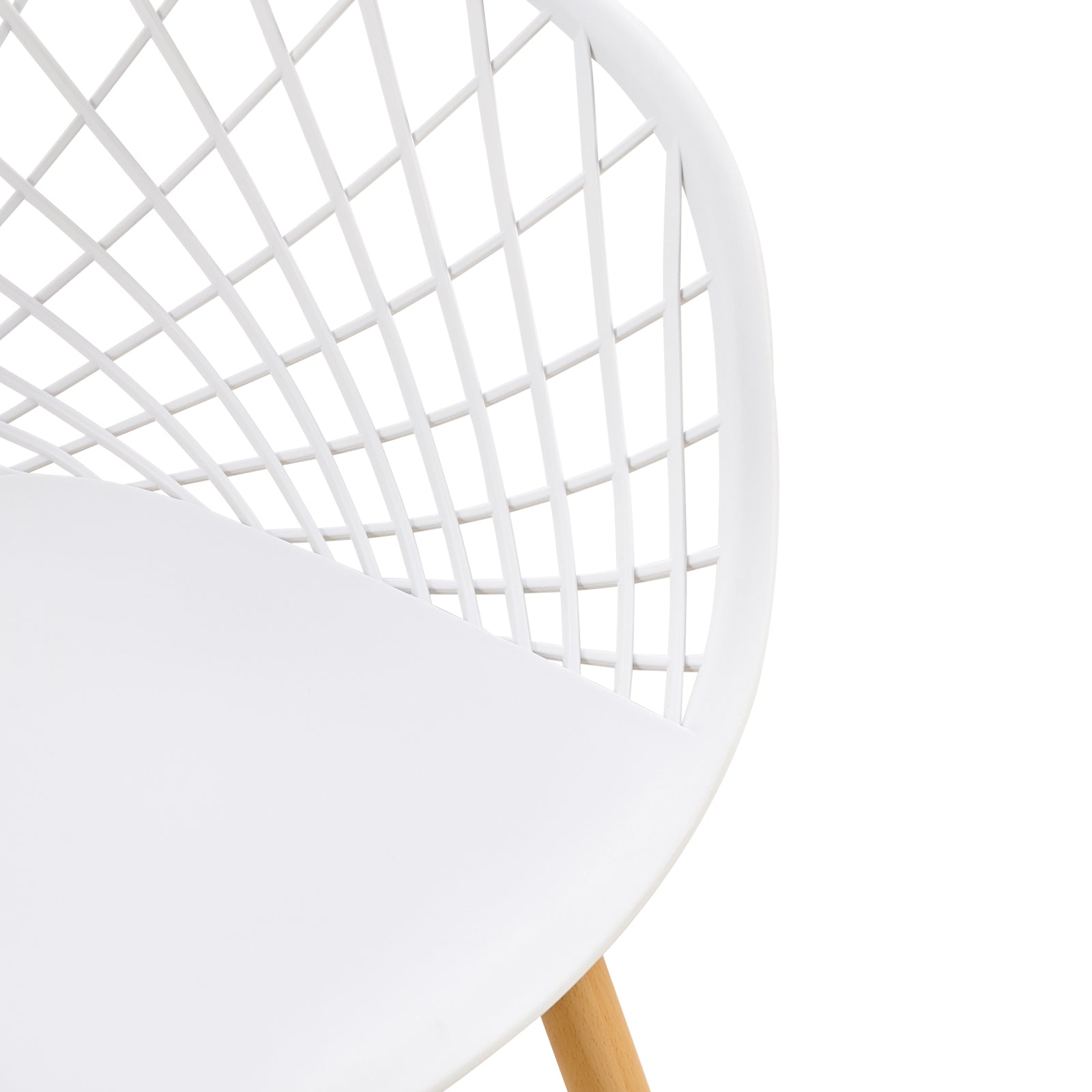 White Plastic Armchair With Metal Feet-PP Chair