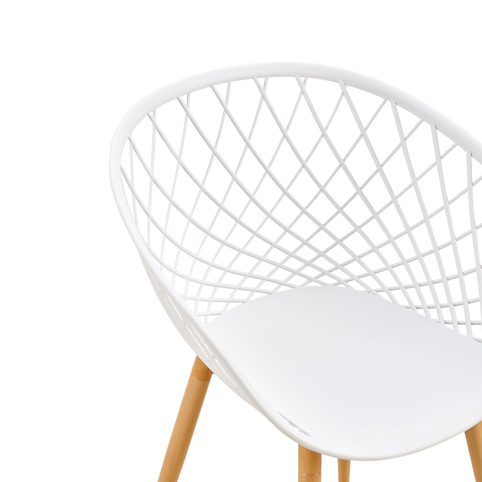 White Plastic Armchair With Metal Feet-PP Chair