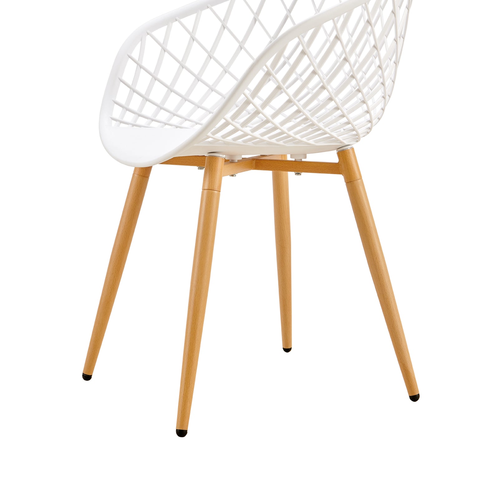 White Plastic Armchair With Metal Feet-PP Chair