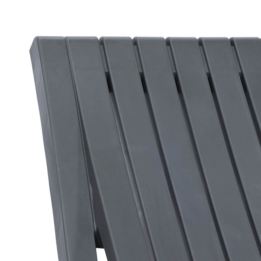 Dark Grey Polypropylene Sun Lounger, Stackable Outdoor Chaise Lounge Chair, UV Stabilized Poolside Recliner for Patio & Commercial Use