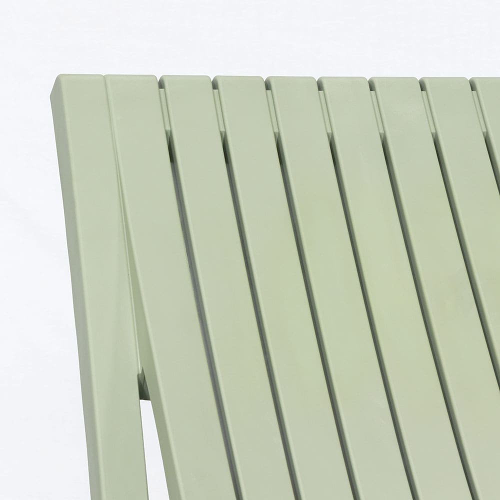 Light Sage Green Polypropylene Sun Lounger, Stackable Outdoor Chaise Lounge Chair, UV Stabilized Poolside Recliner for Patio & Commercial Use