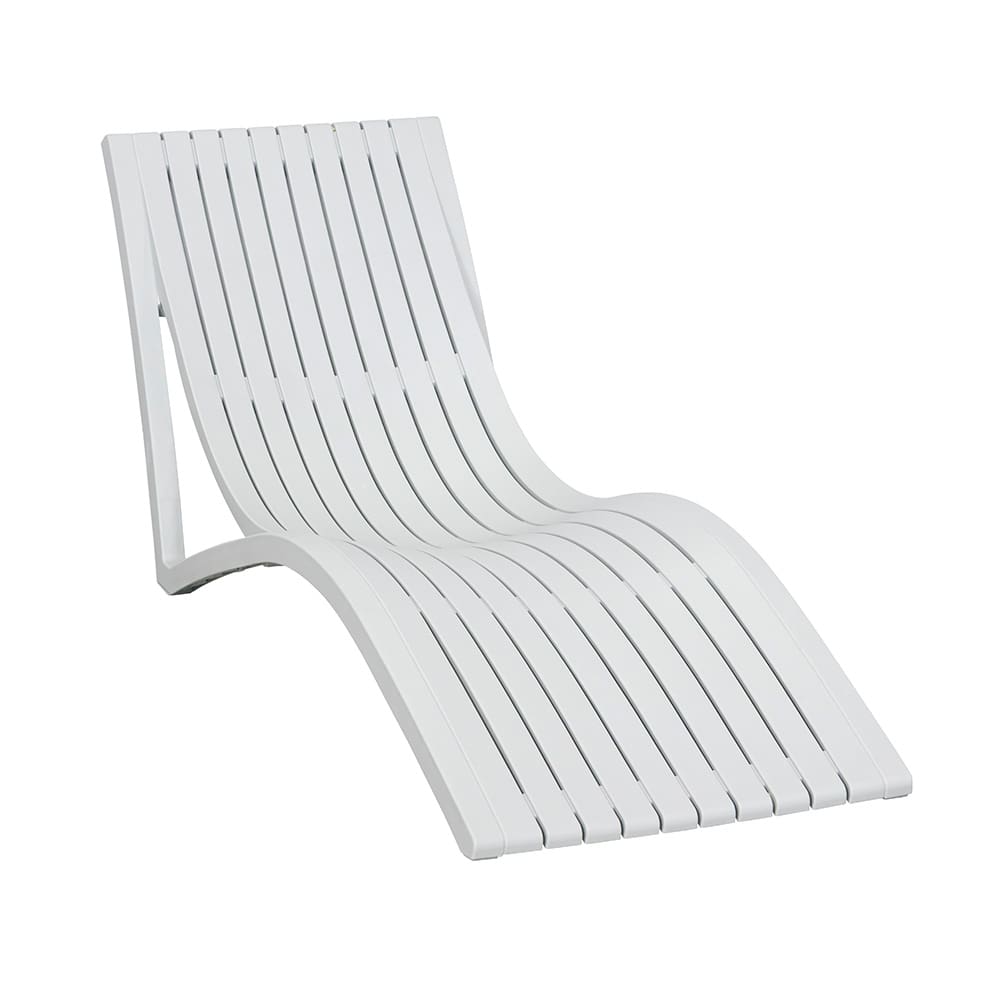 Stackable Polypropylene Pool Sun Lounger, UV Resistant Light Grey Outdoor Chaise Lounge