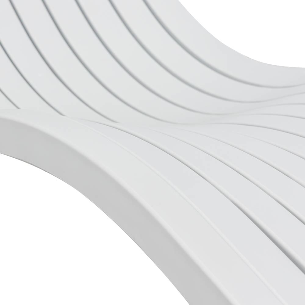 Stackable Polypropylene Pool Sun Lounger, UV Resistant Light Grey Outdoor Chaise Lounge