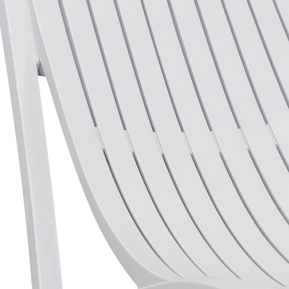 Stackable Polypropylene Pool Sun Lounger, UV Resistant Light Grey Outdoor Chaise Lounge