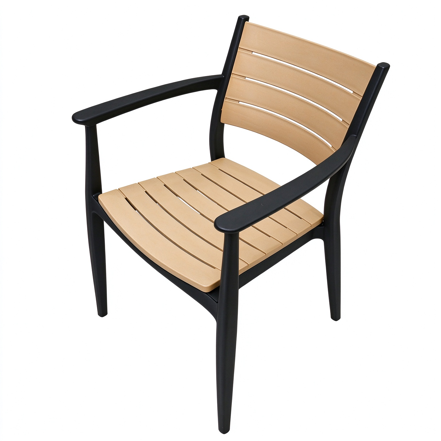 Polypropylene Outdoor Dining Armchair – Modern PP Patio Chair with Armrests